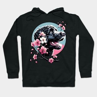 Portuguese Water Dog, Spring's Cherry Blossom Embrace Hoodie